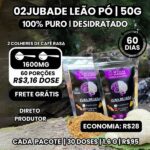 02 Cogumelos juba de leão em Pó - Hericium Erinaceus - 50g