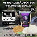 01 Cogumelo juba de leão em Pó - Hericium Erinaceus - 50g