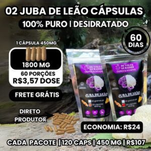 2 Juba de leão 120 Cápsulas 450mg