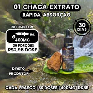 01 Extrato líquido de cogumelo chaga 30 ml
