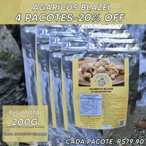 4 agaricus blazei fatiado desidratado -200 gramas
